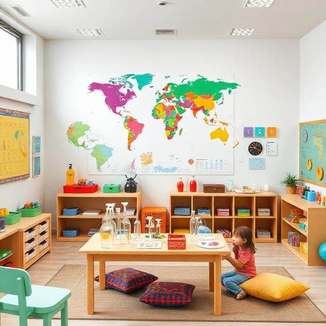 UKG classroom learning space at Kaizen Preschool